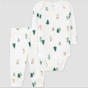 NEW Carter's Just One You® Baby 2pc Christmas Scenic Top and Bottom Set